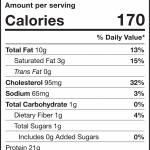 boneless skinless thigh nutrition label