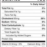 chophouse nutrition label