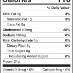 lemon pepper chicken breast nutritional label