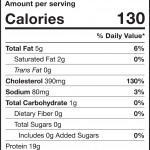 liver nutritional label