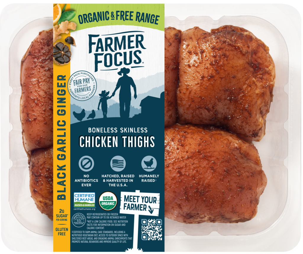 Black Garlic Ginger Seasoned Organic Chicken Thighs
