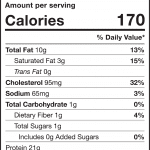 boneless skinless thigh nutrition label