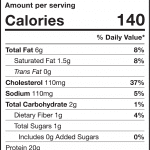 drumsticks nutrition label