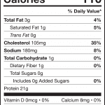 lemon pepper chicken breast nutritional label