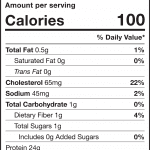 chicken tenders nutrition label