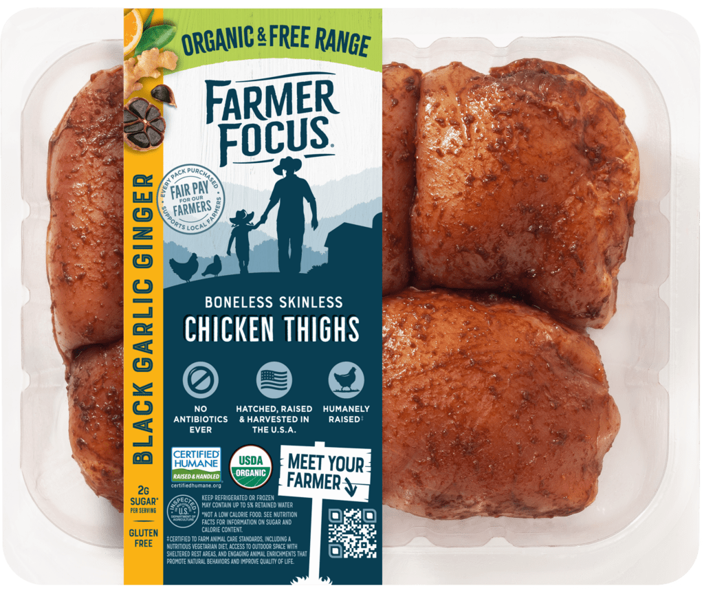 Black Garlic Ginger Seasoned Organic Chicken Thighs