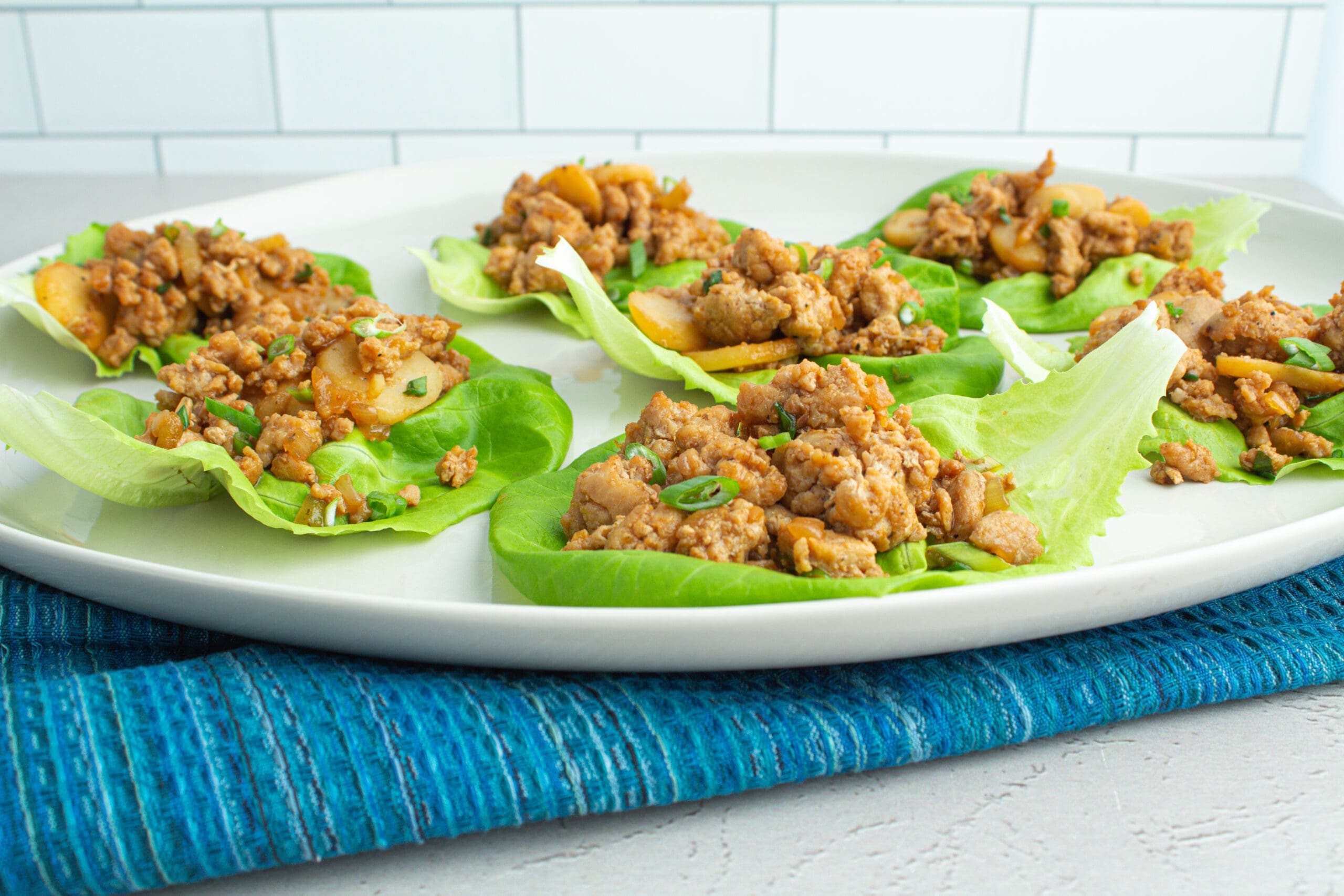 Farmer Focus Ground Chicken Lettuce Wraps on a serving plate