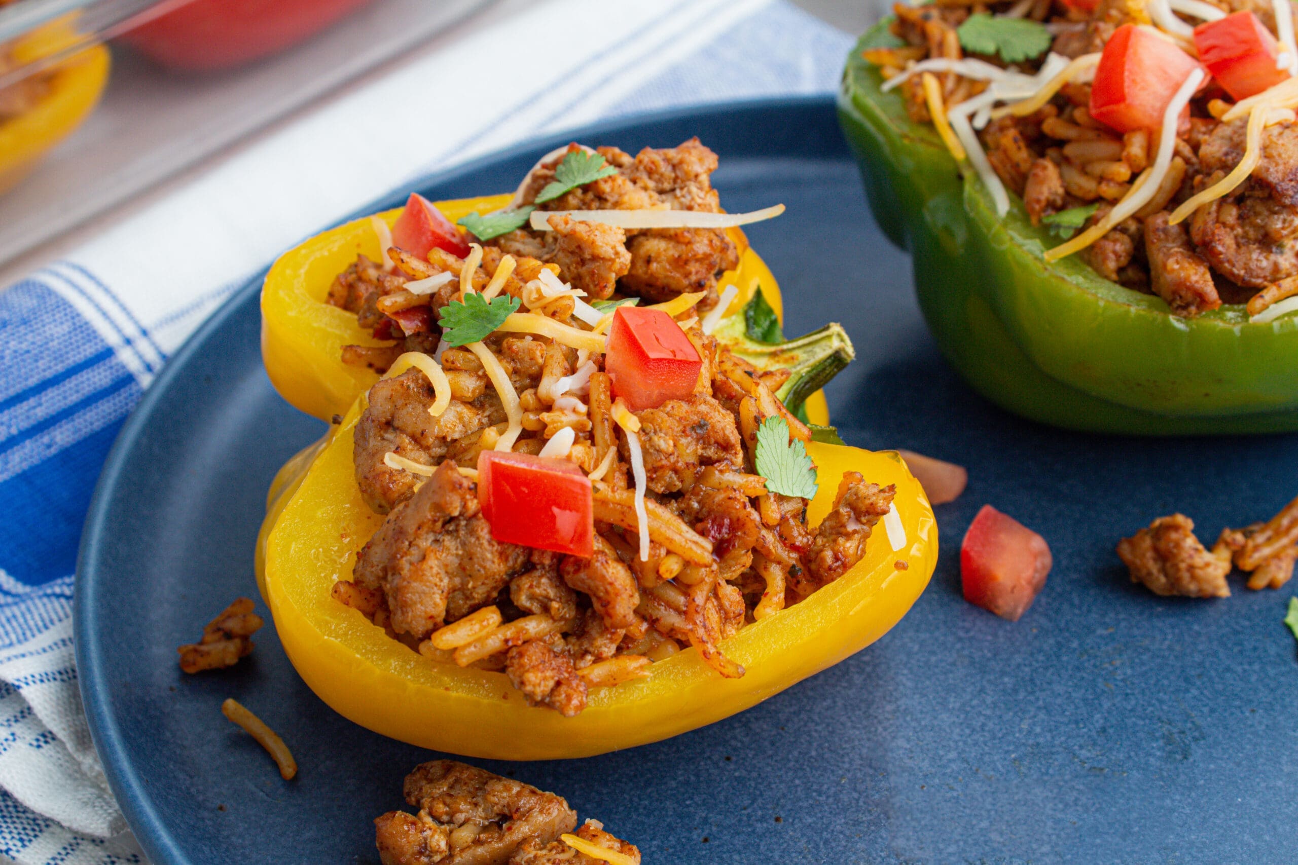 Yellow Pepper Stuffed with Farmer Focus Ground Chicken