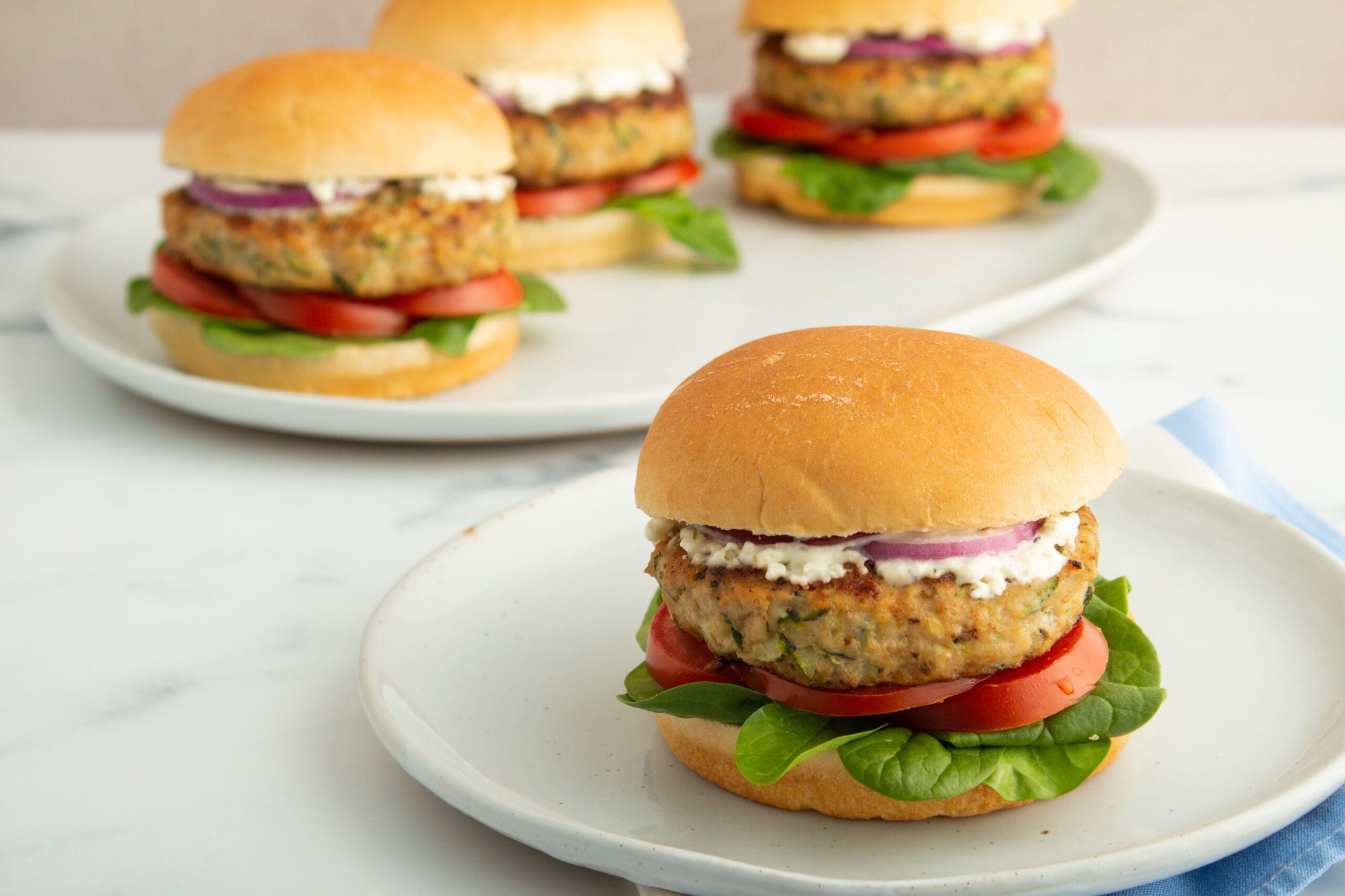 Farmer Focus Ground Chicken Burger on a plate.